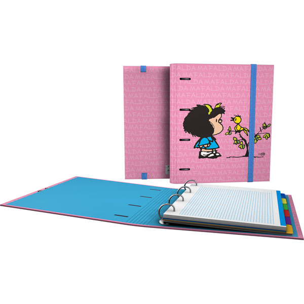 Forrado. CarpeBook DIN-A4 Mafalda / Pajarito - Ντοσιέ Α4 με 4 κρίκους