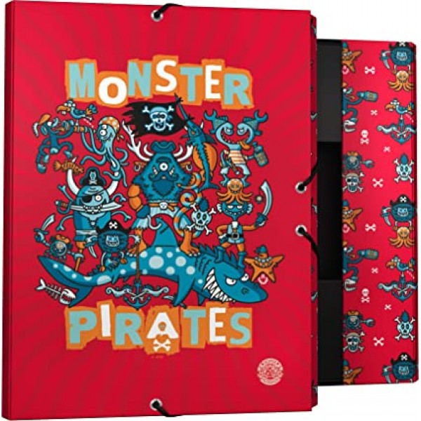 Carpeta 3 Solapas, Folio, Katuki Saguyaki / Monster Pirates - Πλαστικοποιημένος Φάκελλος με σχέδιο Α3 με λάστιχο